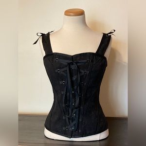Convertible Black Brocade Corset
